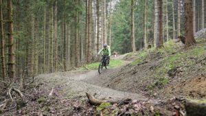 Flow-Trail für Mountainbiker im Frankenwald: sanftes Gefälle, leichte Kurven, eben wie ein Brett (Foto: B. Müller)