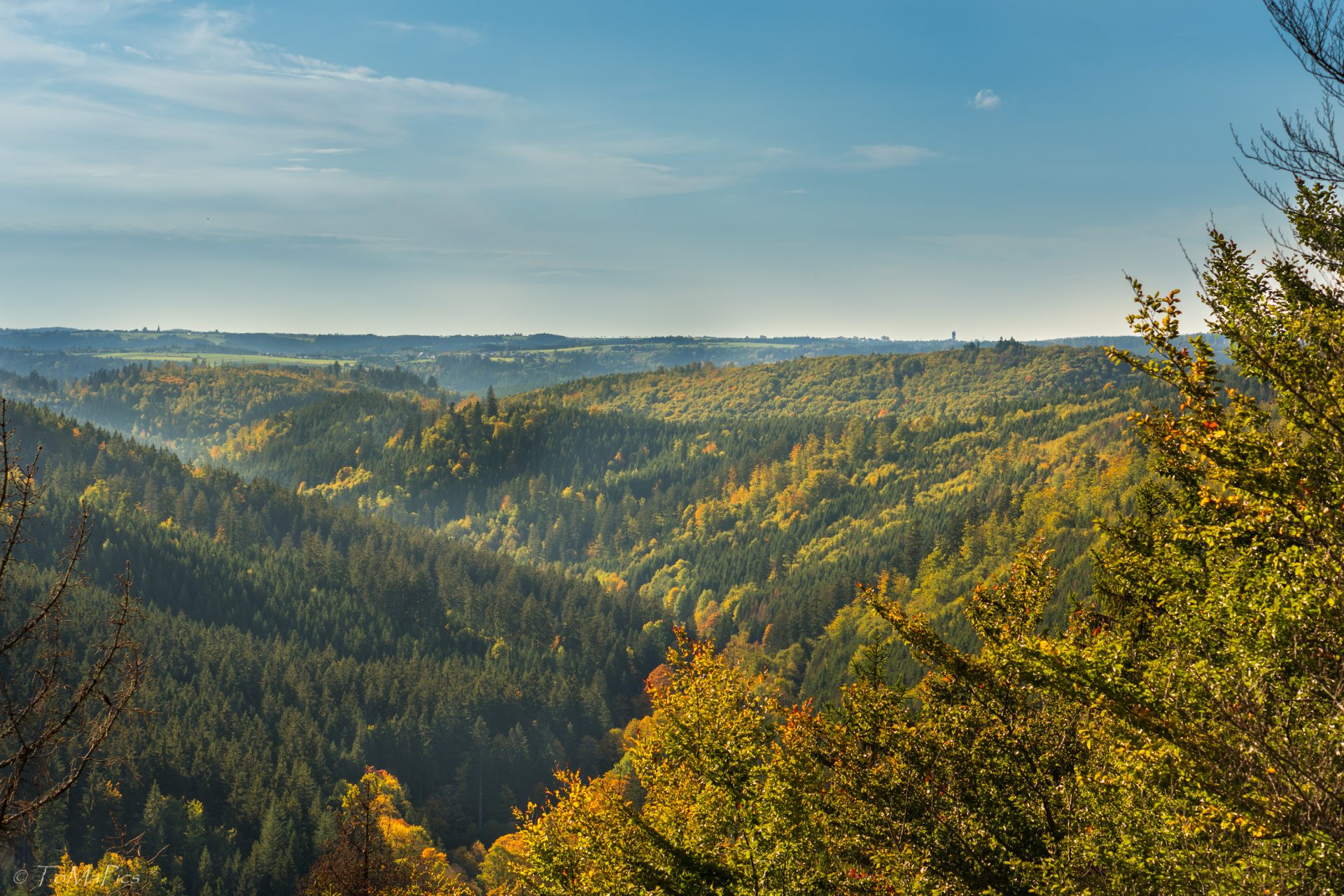 Ausblick Kämmleinsfelsen Frankenwald. Ausblick von oben auf den Frankenwald.